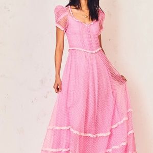 LoveShackFancy Pink Odessa Maxi Dress Size 0